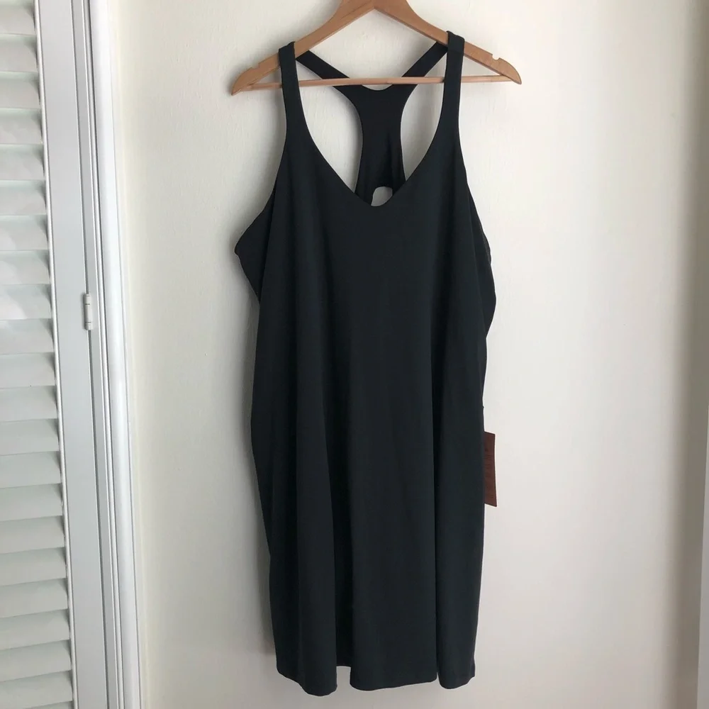 Girlfriend Collective size 6XL Black Lola V Neck Dress - Picture 2 of 7